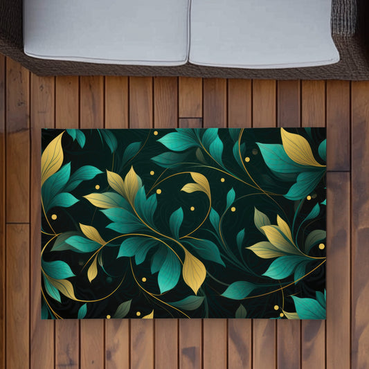 Twirling Twigs Gold Outdoor Area Rug | Stylish Home Decor