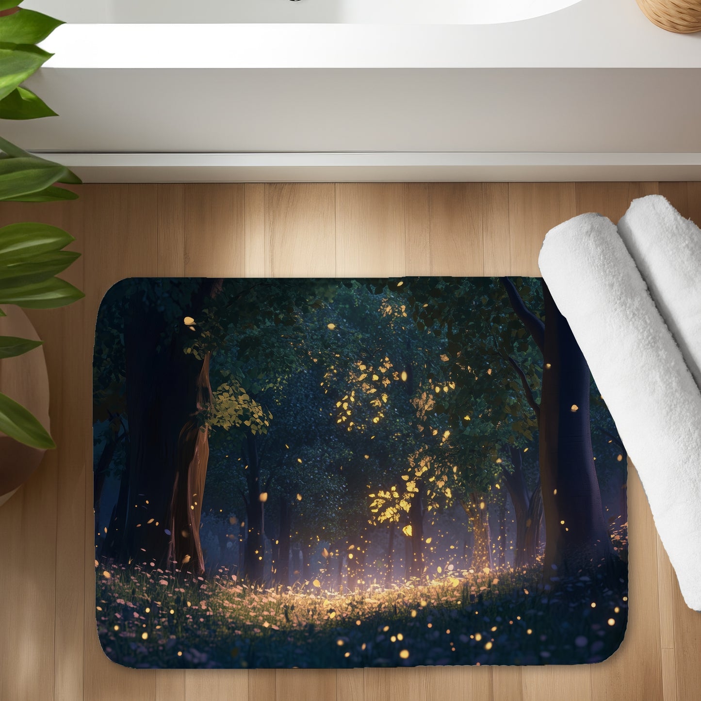 Glowing leaves - 17"x24" Bath mat