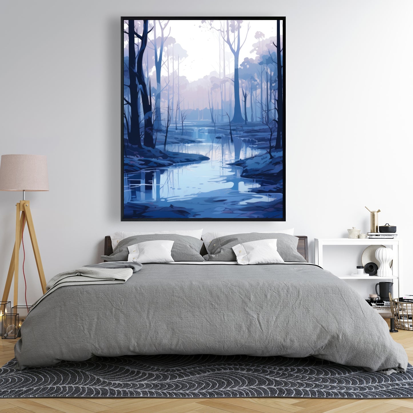 Cold and muddy - 36"x36" Framed canvas