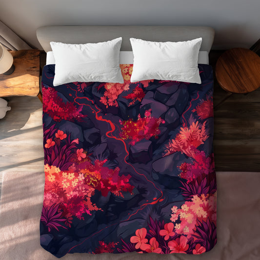 Burning plants - 88"x88" Duvet Cover
