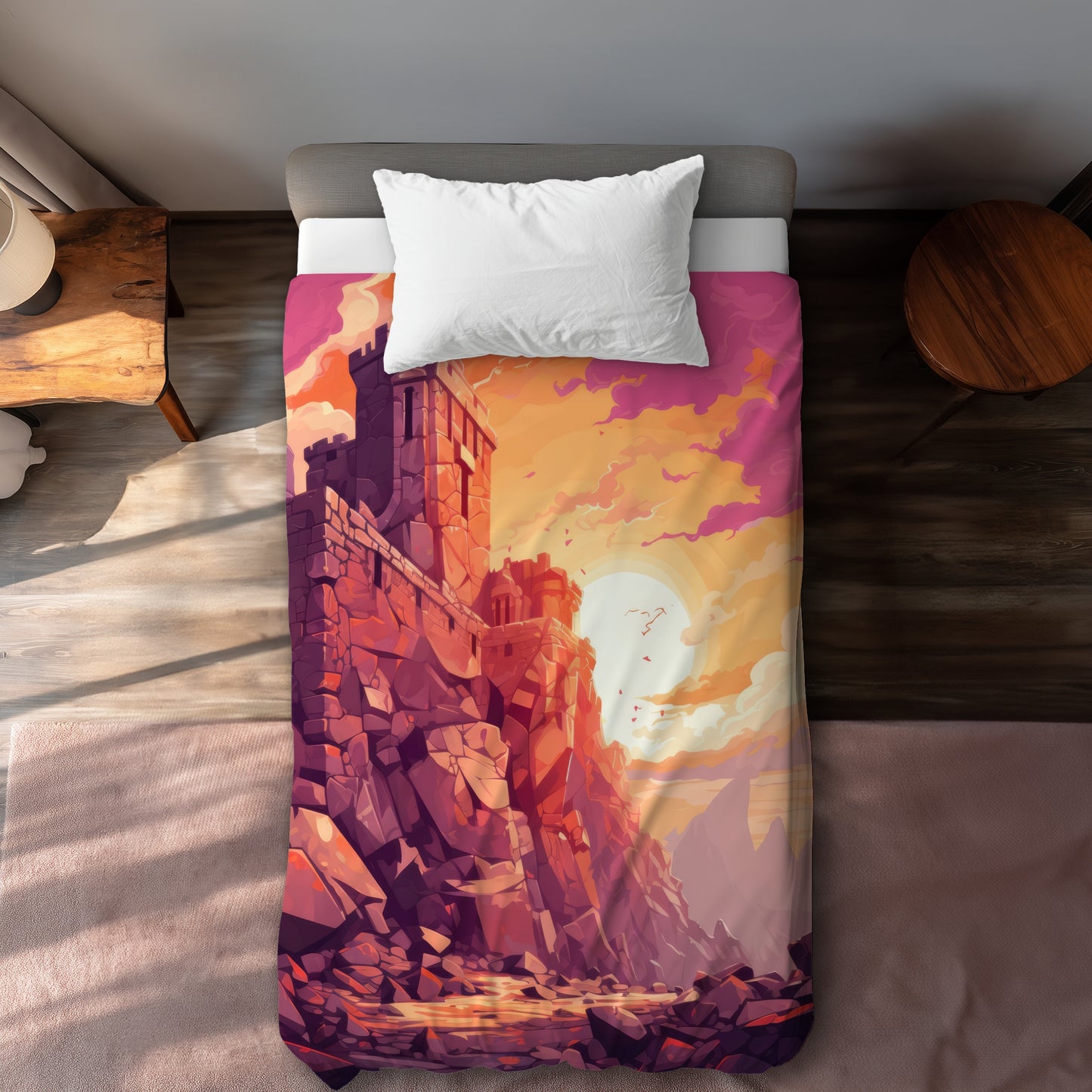 The Setting Rampart - Pink Duvet Cover for Home Decor