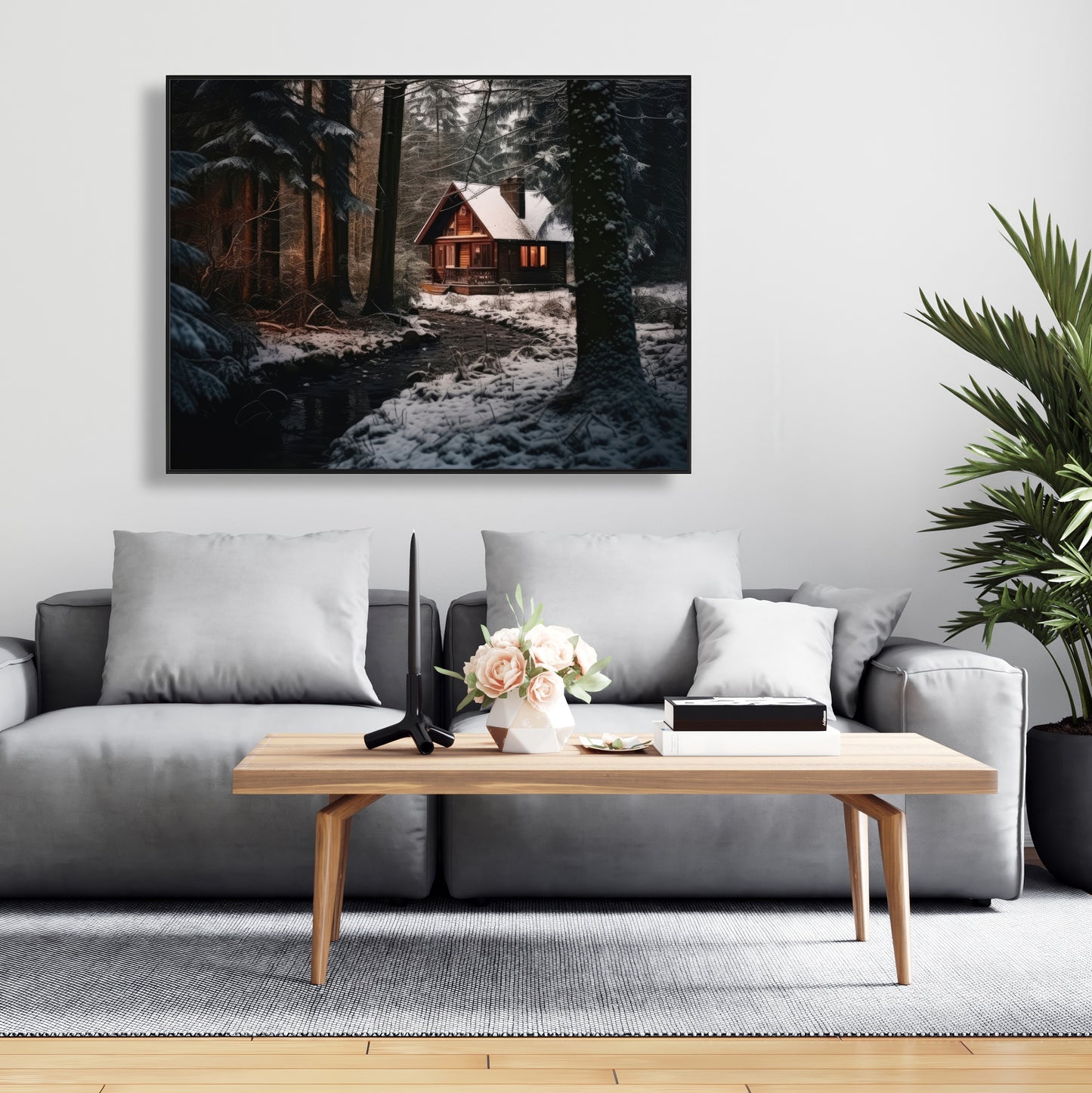 By the river - 36"x36" Framed canvas