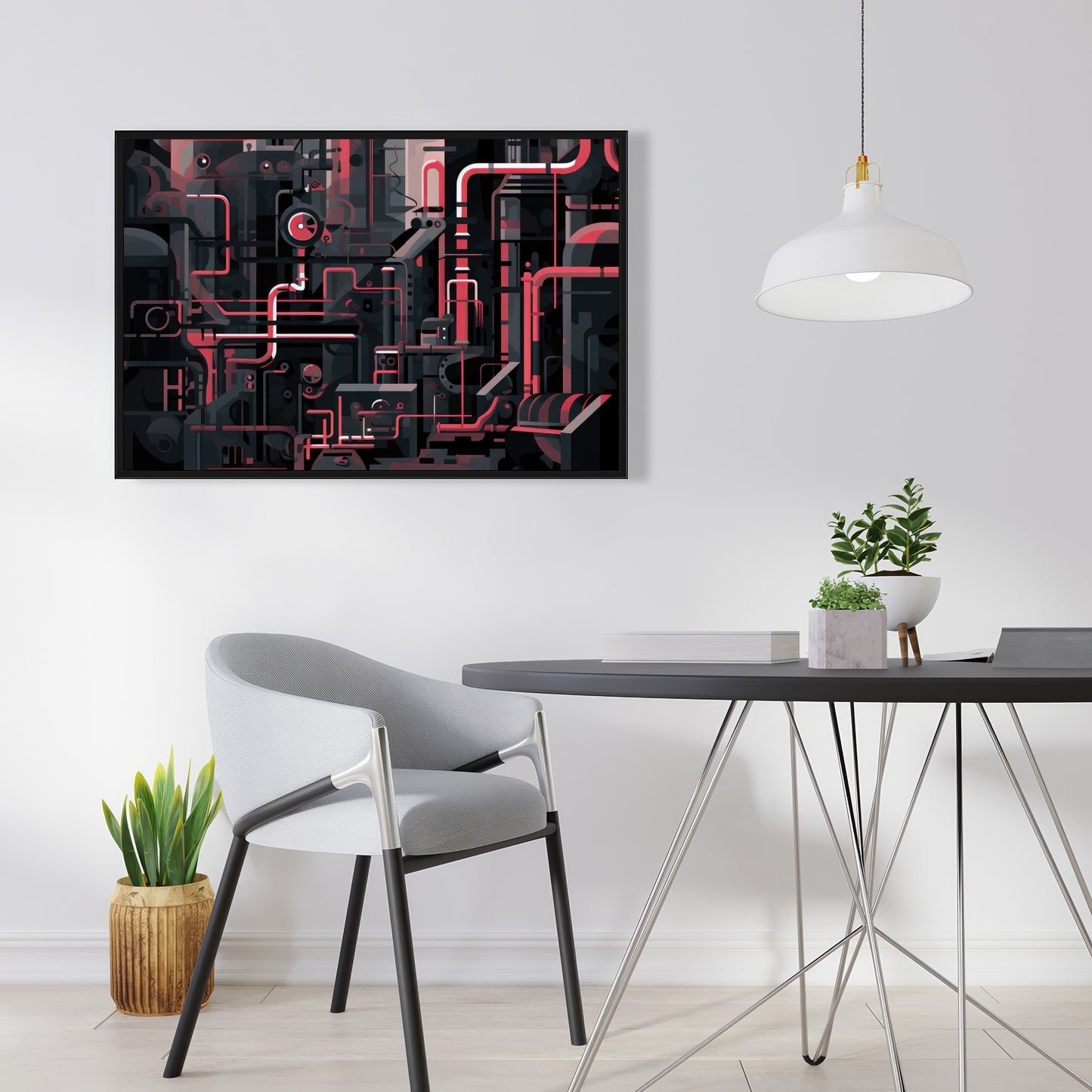 Industrial empire - 36"x36" Framed canvas