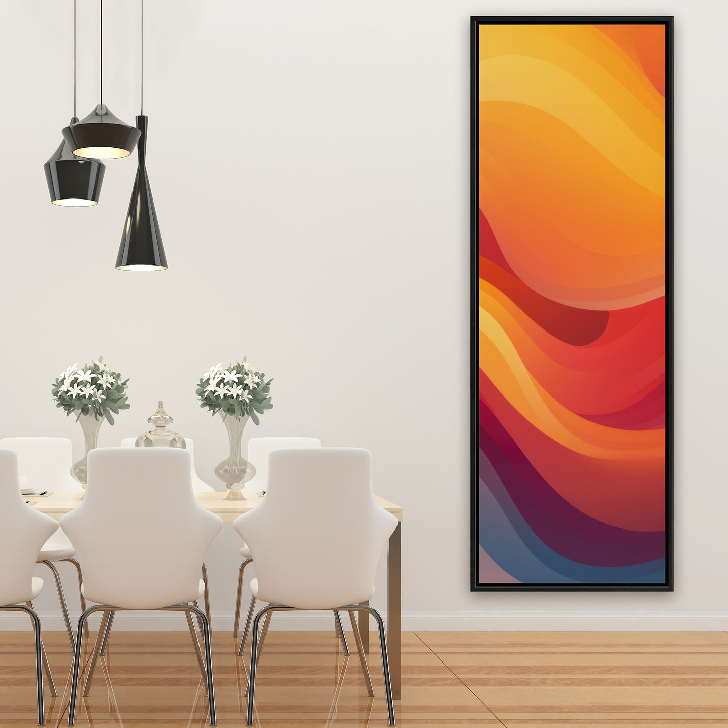 Sunlit Fog - Orange Framed Canvas for Home Decor | Art Print