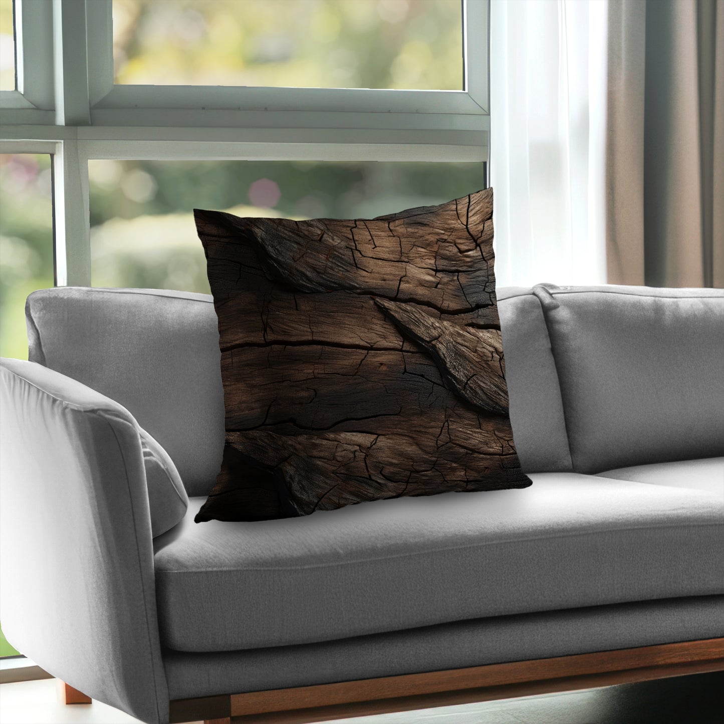 Brown wood - Throw Pillow