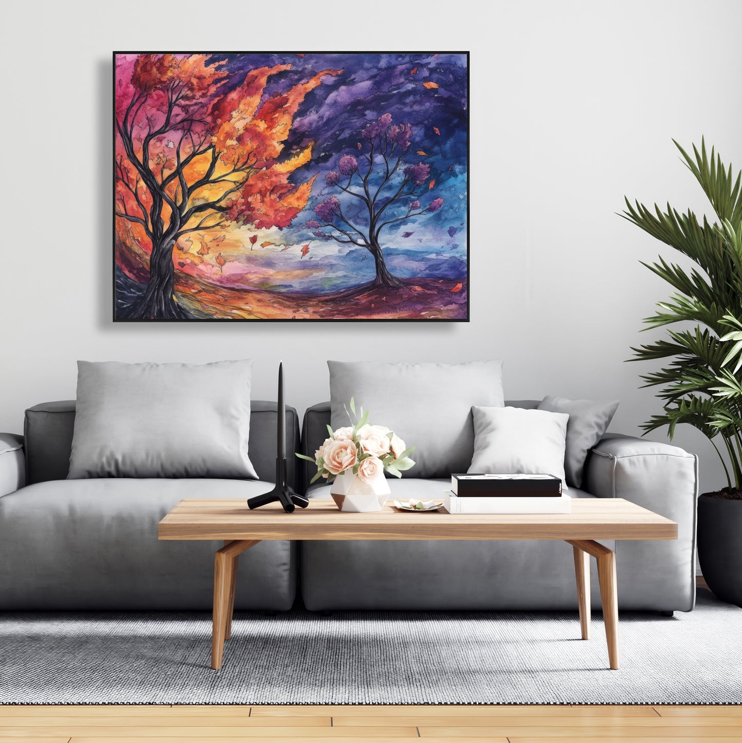 Before the storm - Yellow Framed Canvas for Home Decor