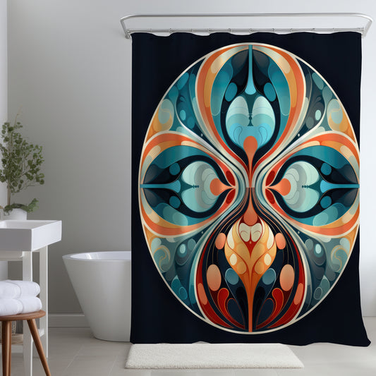 Hues and curves - Shower Curtain