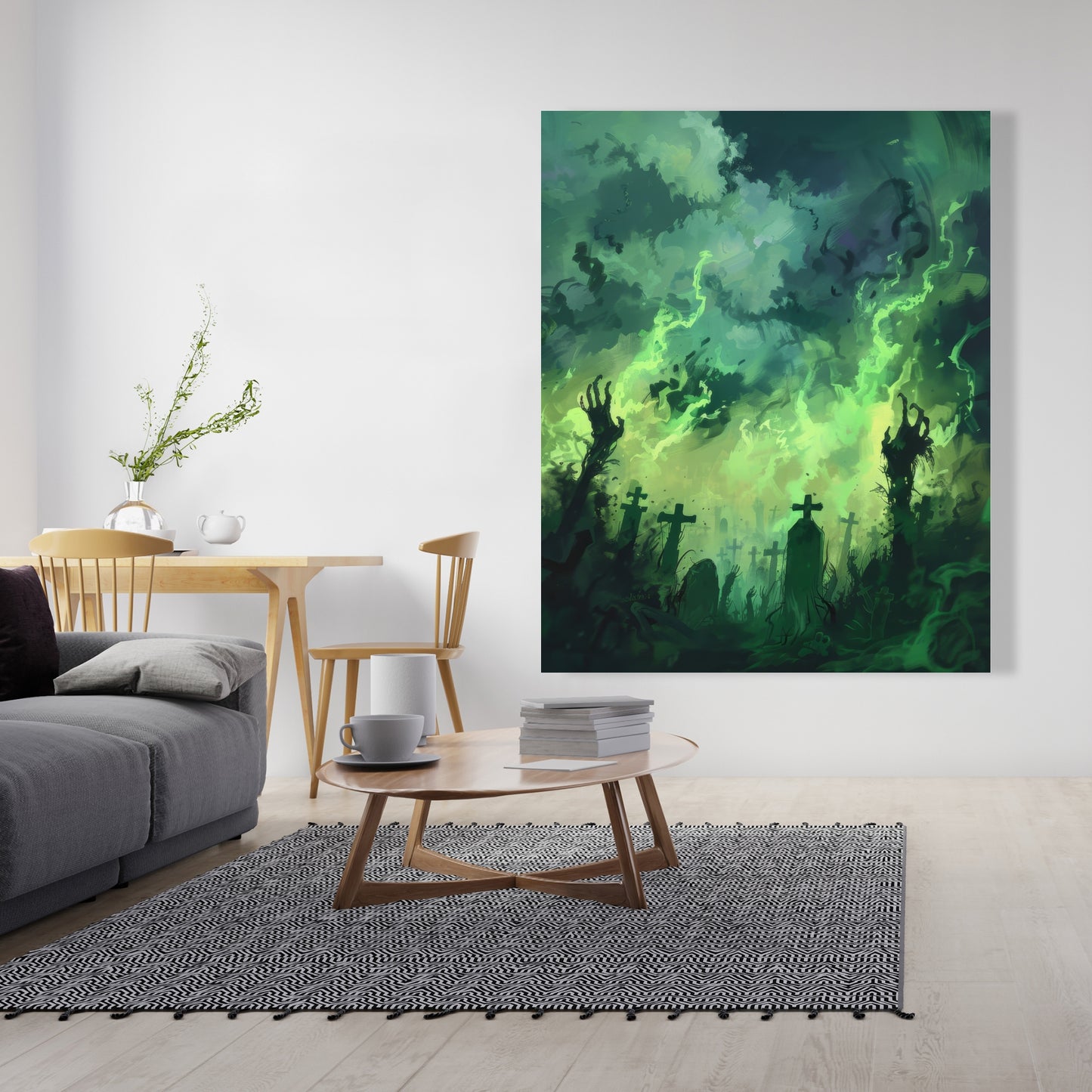Reaching Hell - Black Canvas Home Decor Art for Modern Spaces