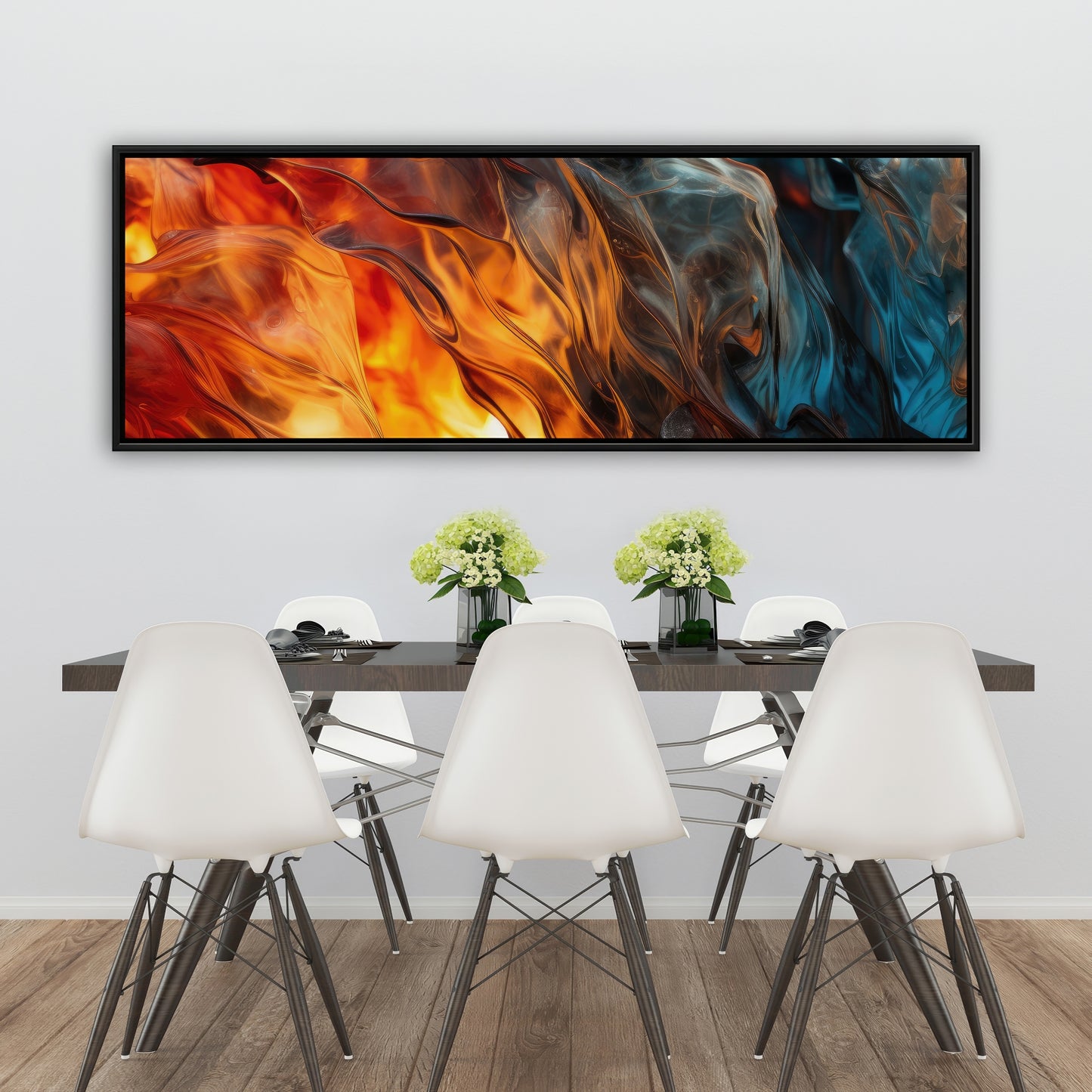 Crystallized fire - 16"x48" Framed canvas