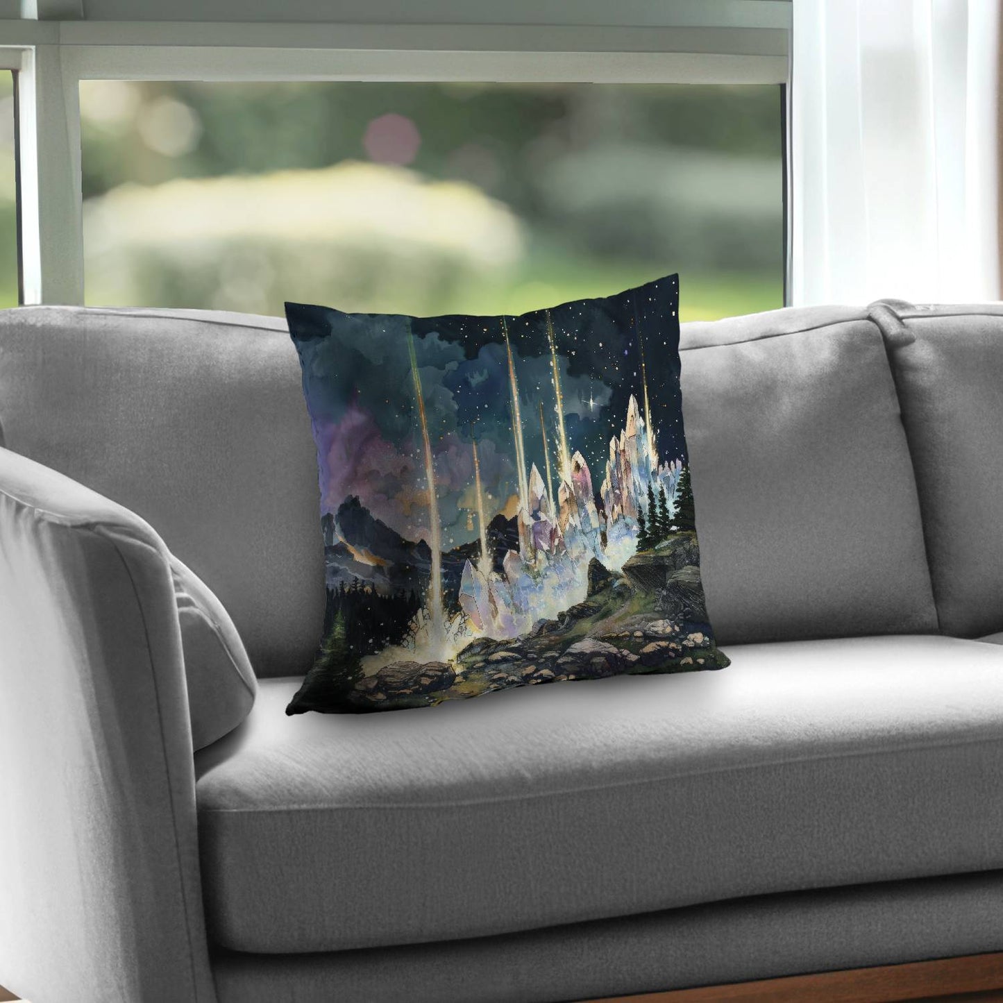 Magical beams White Poly Twill Throw Pillow Insert | Home Decor