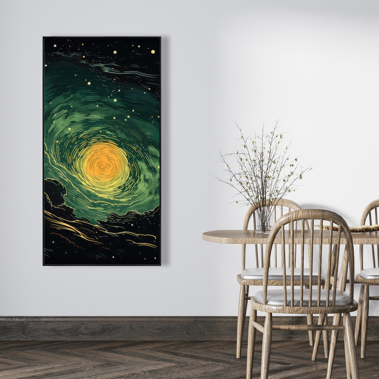 Turmoil in space - Framed Canvas - Print on demand