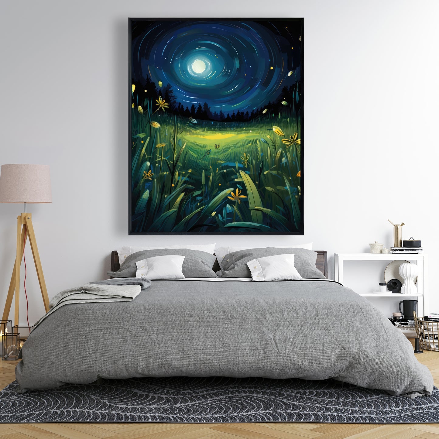 Between grass blades - Framed Canvas - Print on demand
