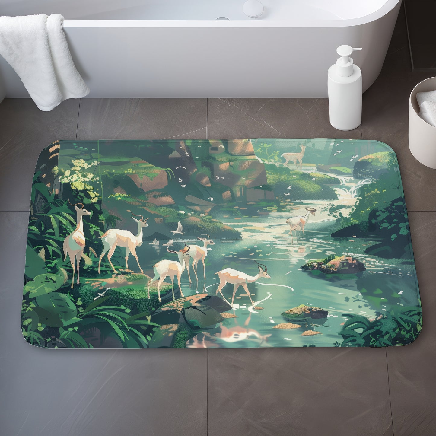 Sipping White Bath Mat for Home Decor - Soft and Stylish