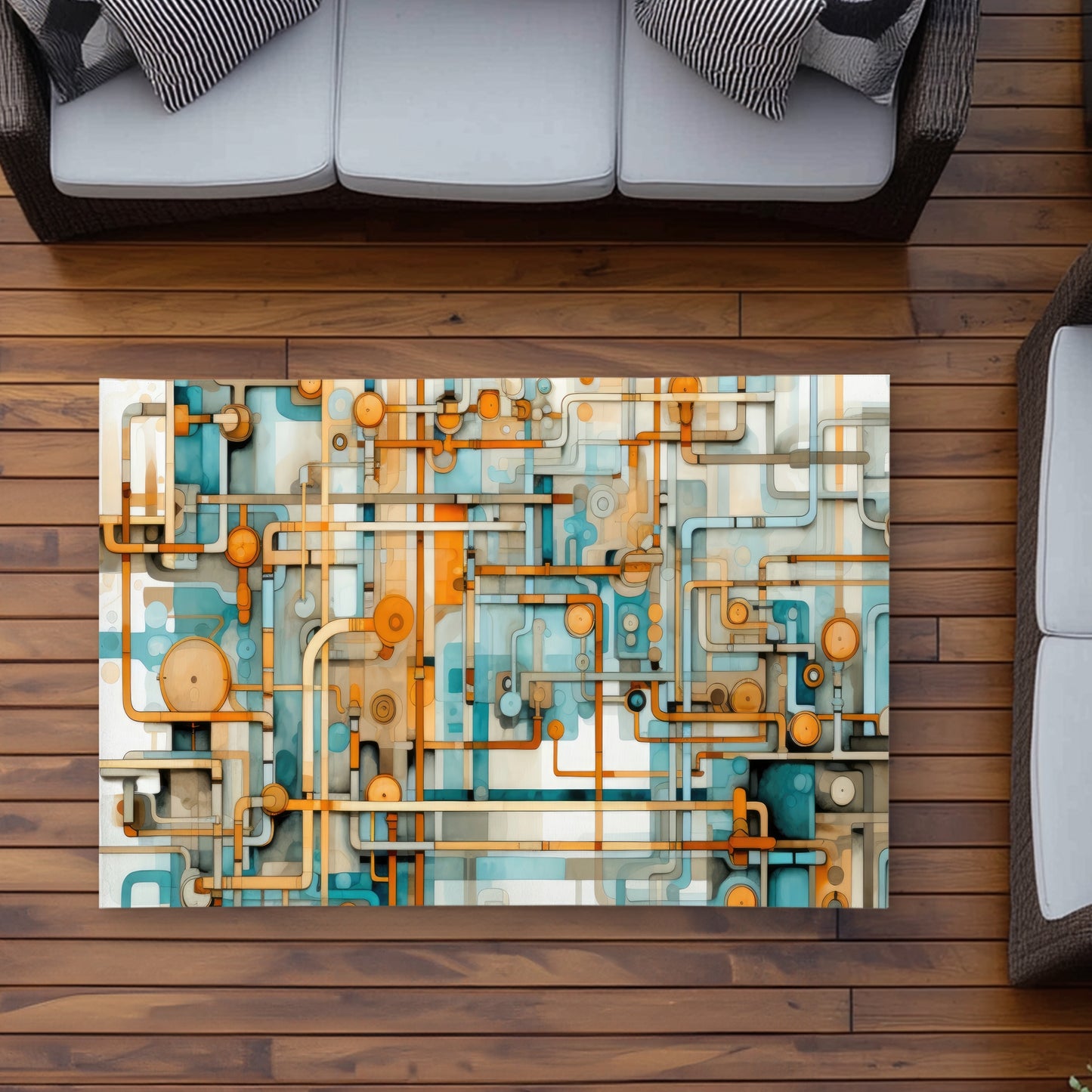 Like clockwork Orange Outdoor Area Rug for Home Decor
