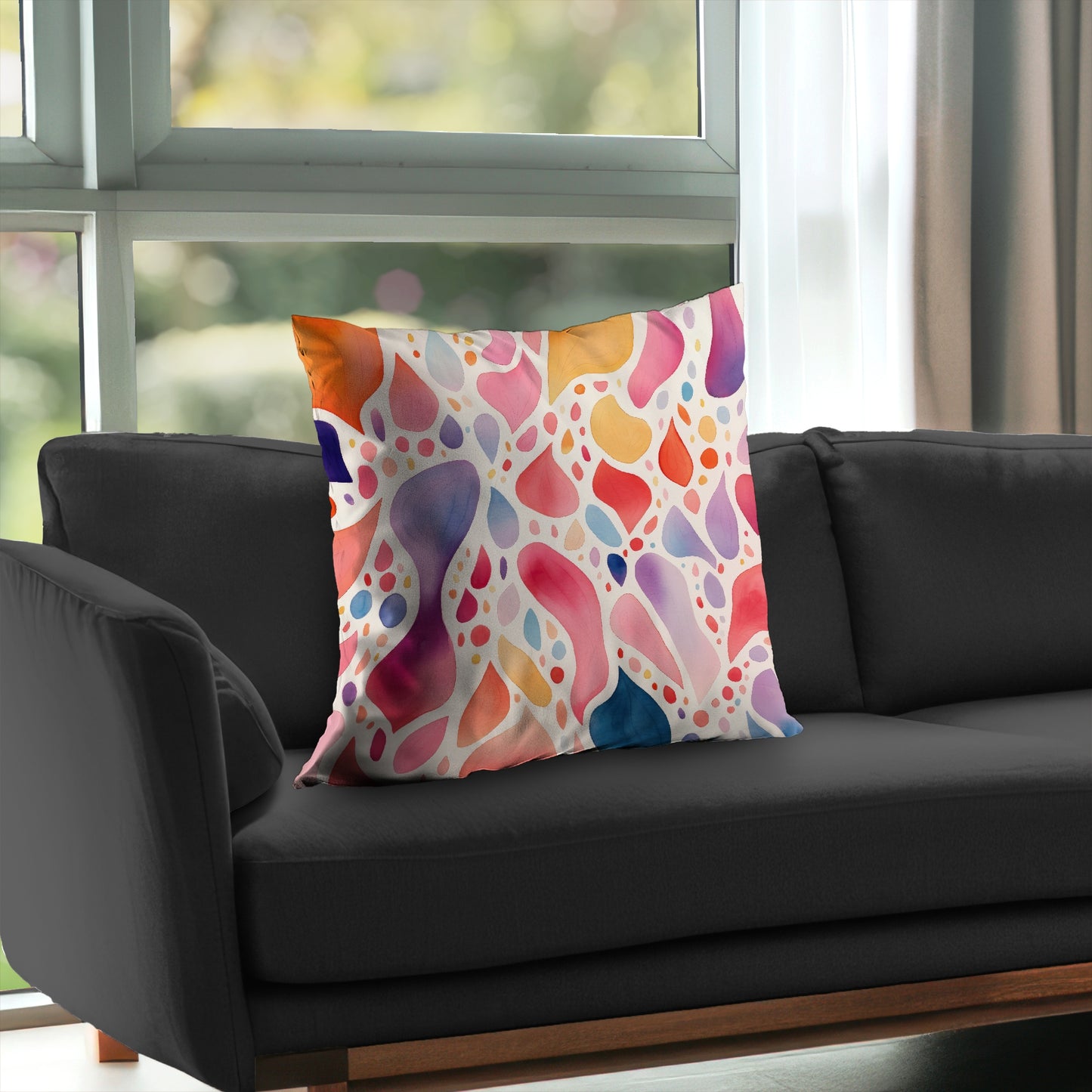 Splotches Orange Poly Twill Throw Pillow Insert for Home Decor