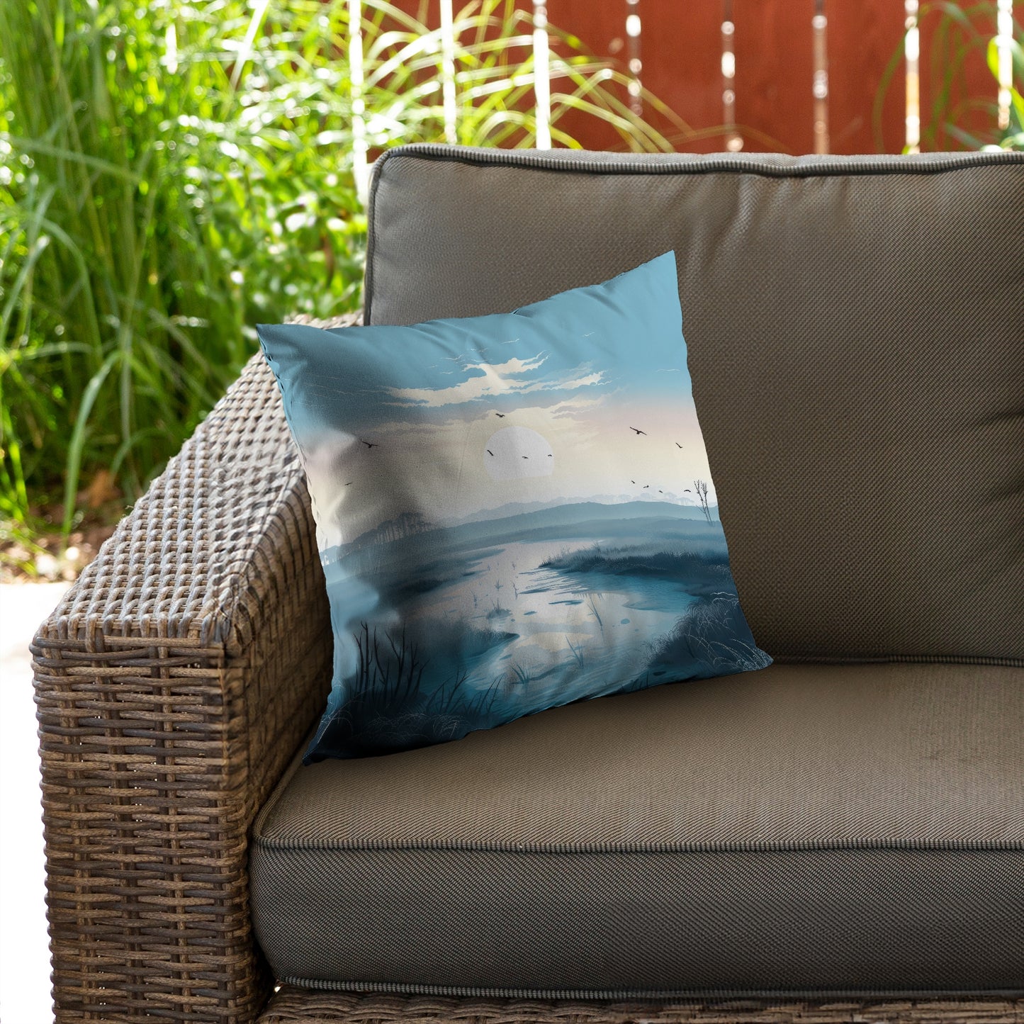 The Marsh White Poly Twill Throw Pillow - Home Decor Accent