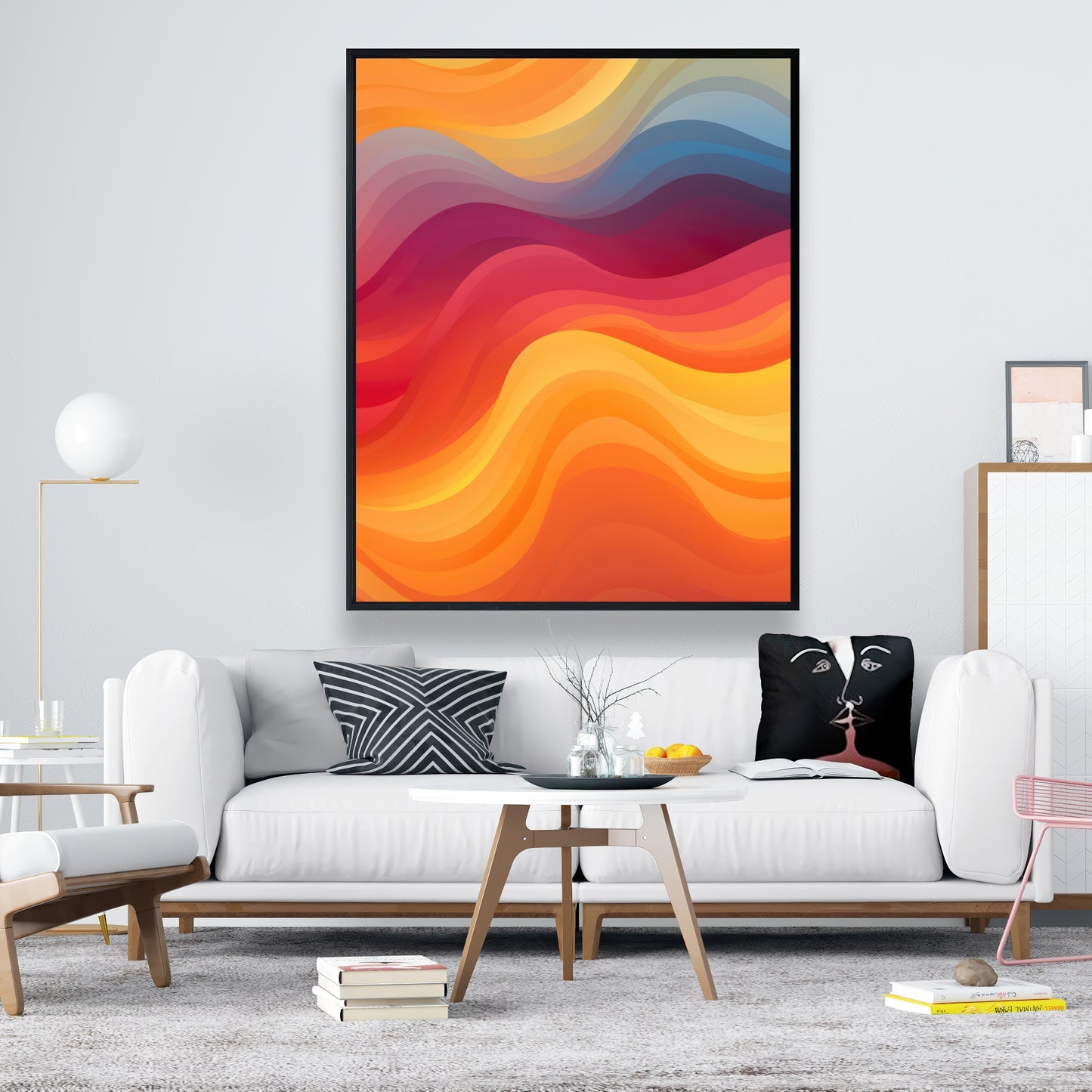 Cloudy Sky - Blue Framed Canvas for Home Decor | Wall Art