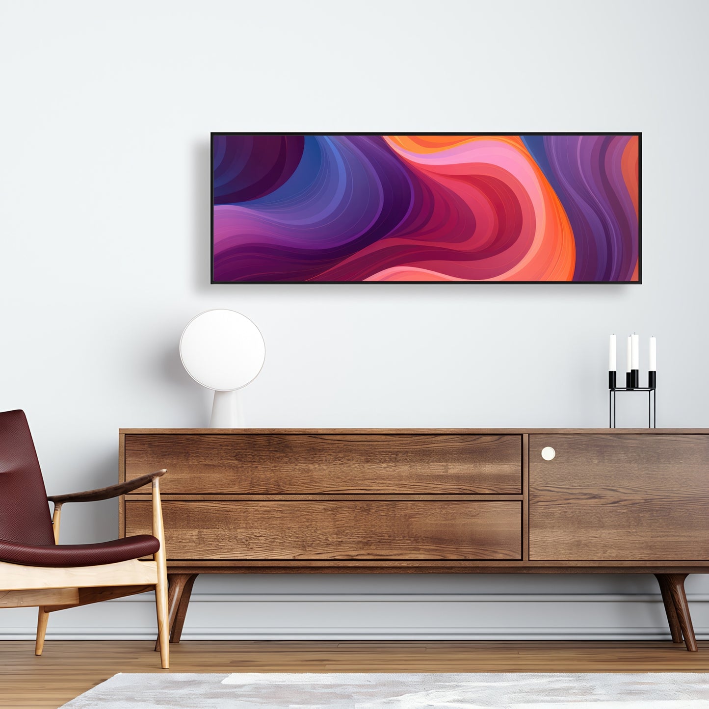Purple Haze - Blue Framed Canvas Art for Home Decor