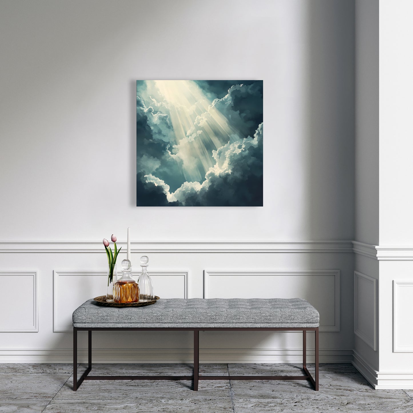 Beam of Light - Gray Canvas Home Decor Artwork | Stylish Design