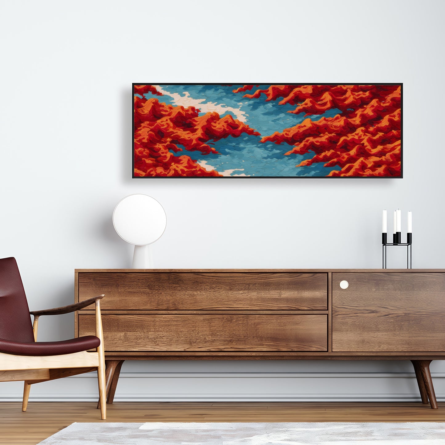 Red mounds - 24"x24" Framed canvas