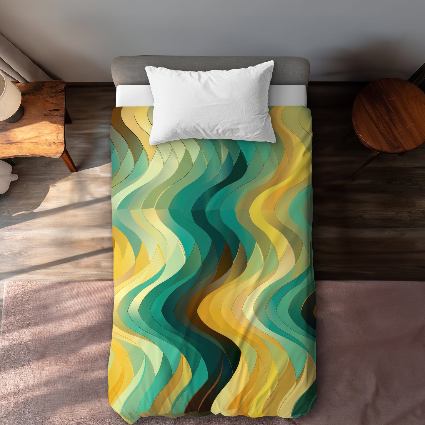 Jagged Luxury Yellow Duvet Cover | Elegant Home Decor