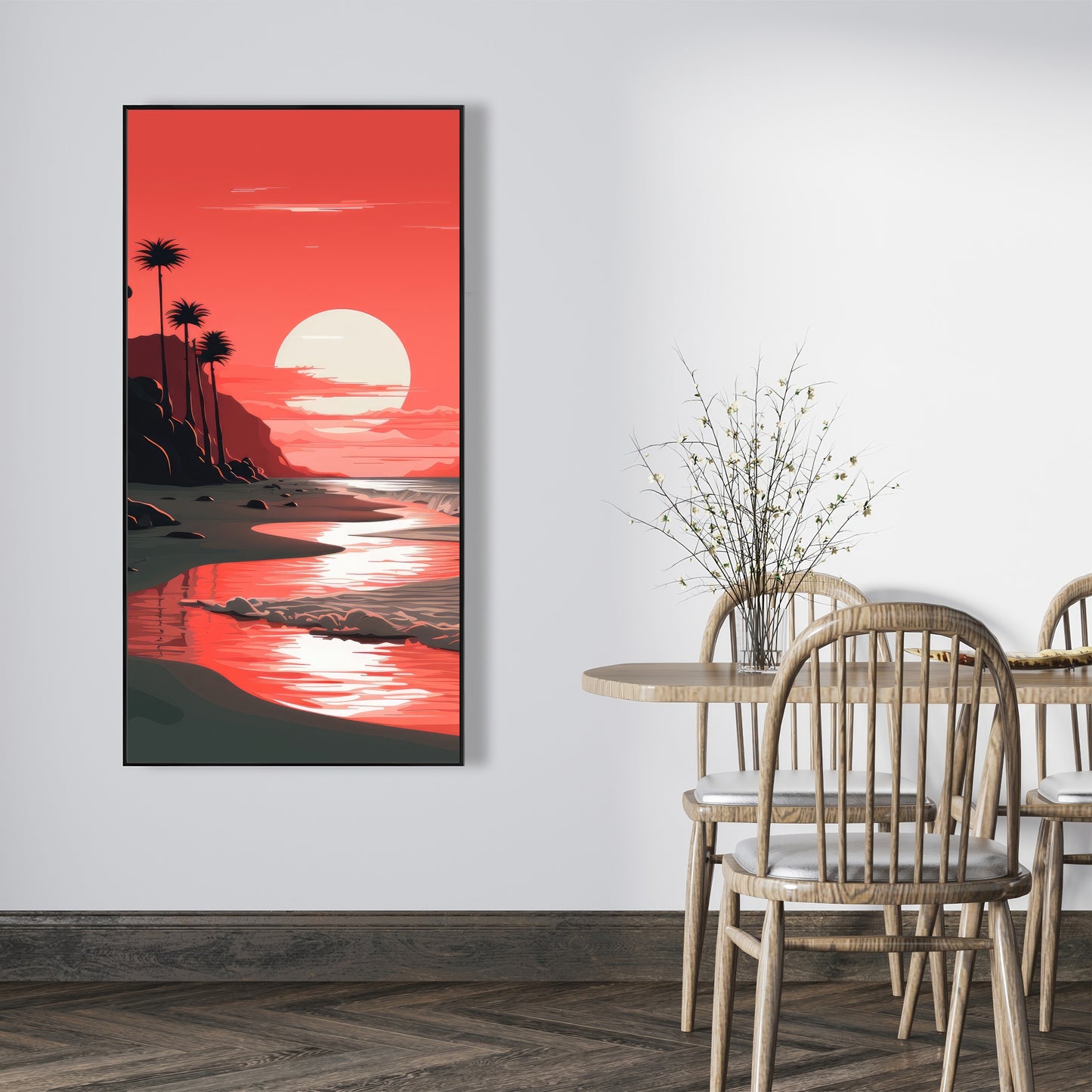 Blood sun - Framed Canvas - Print on demand