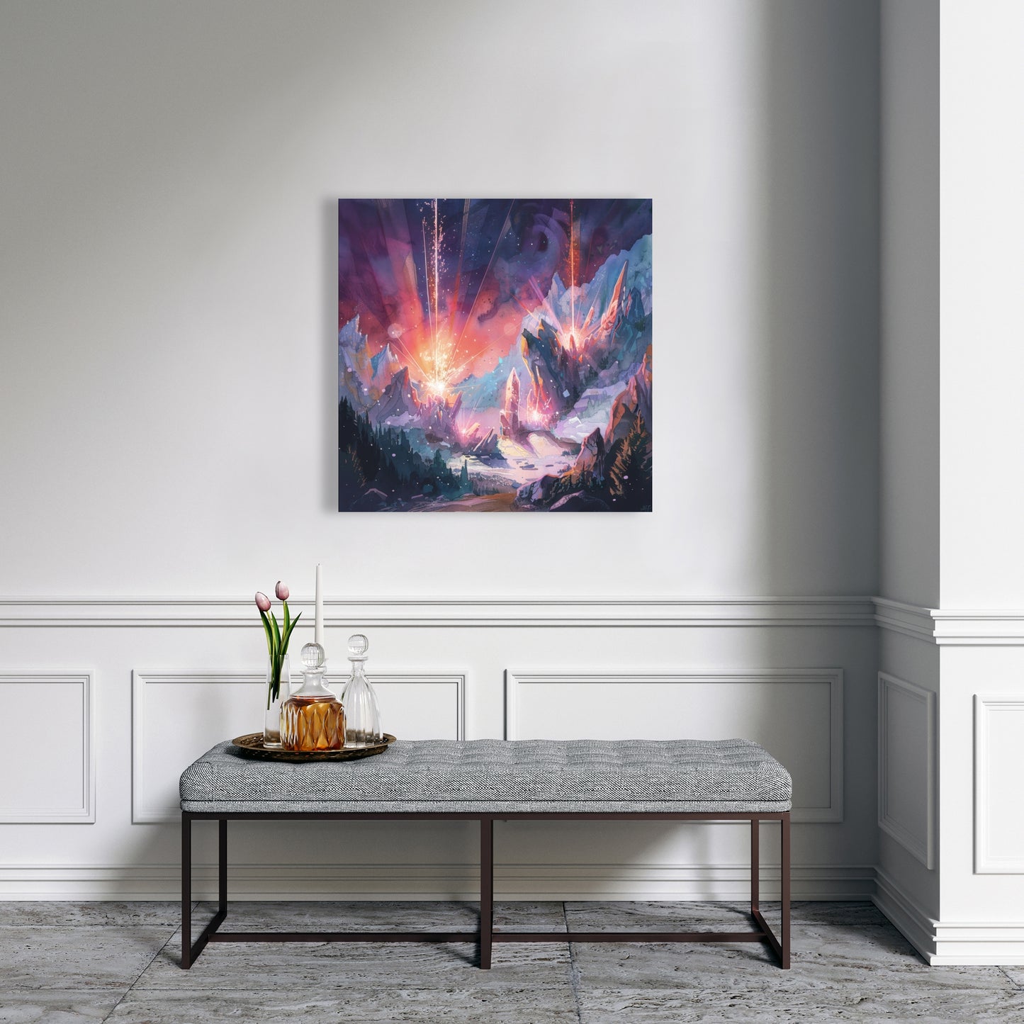Beaming Signal - Blue Canvas Art for Stunning Home Decor