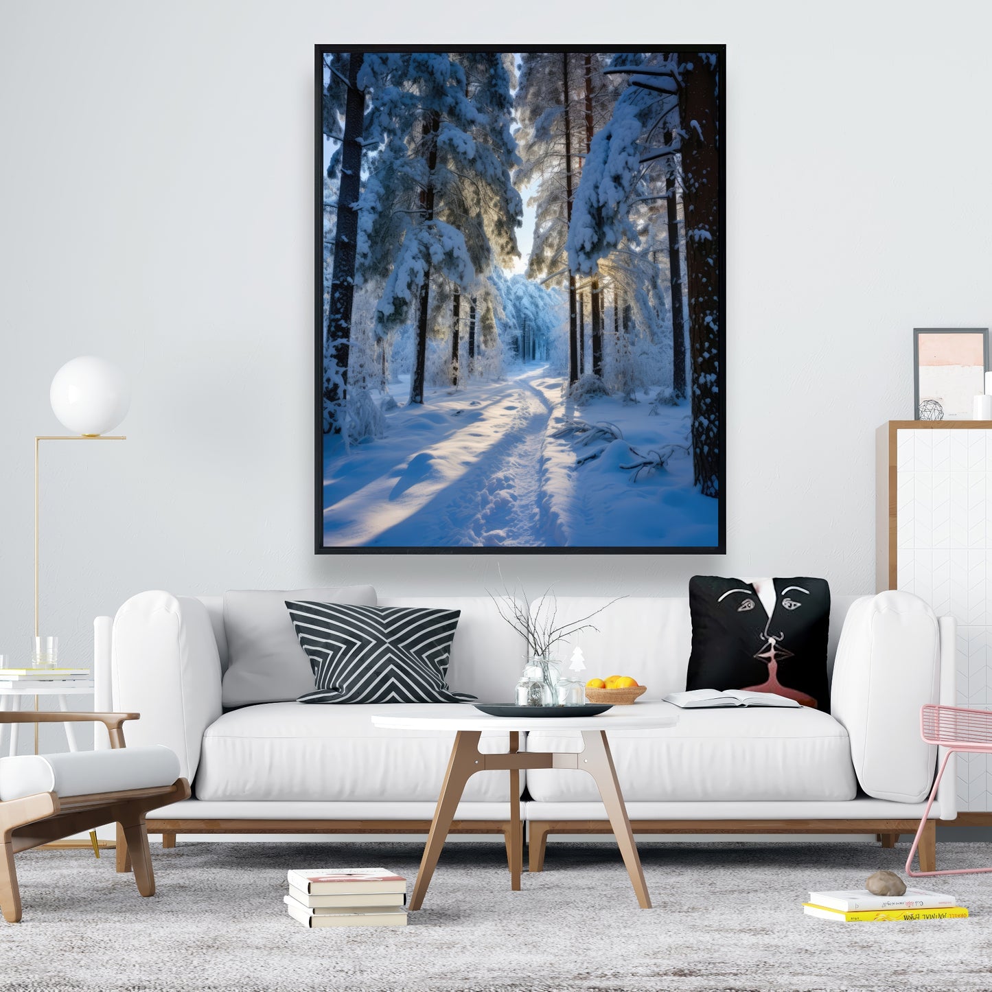 Snowy path - 36"x36" Framed canvas