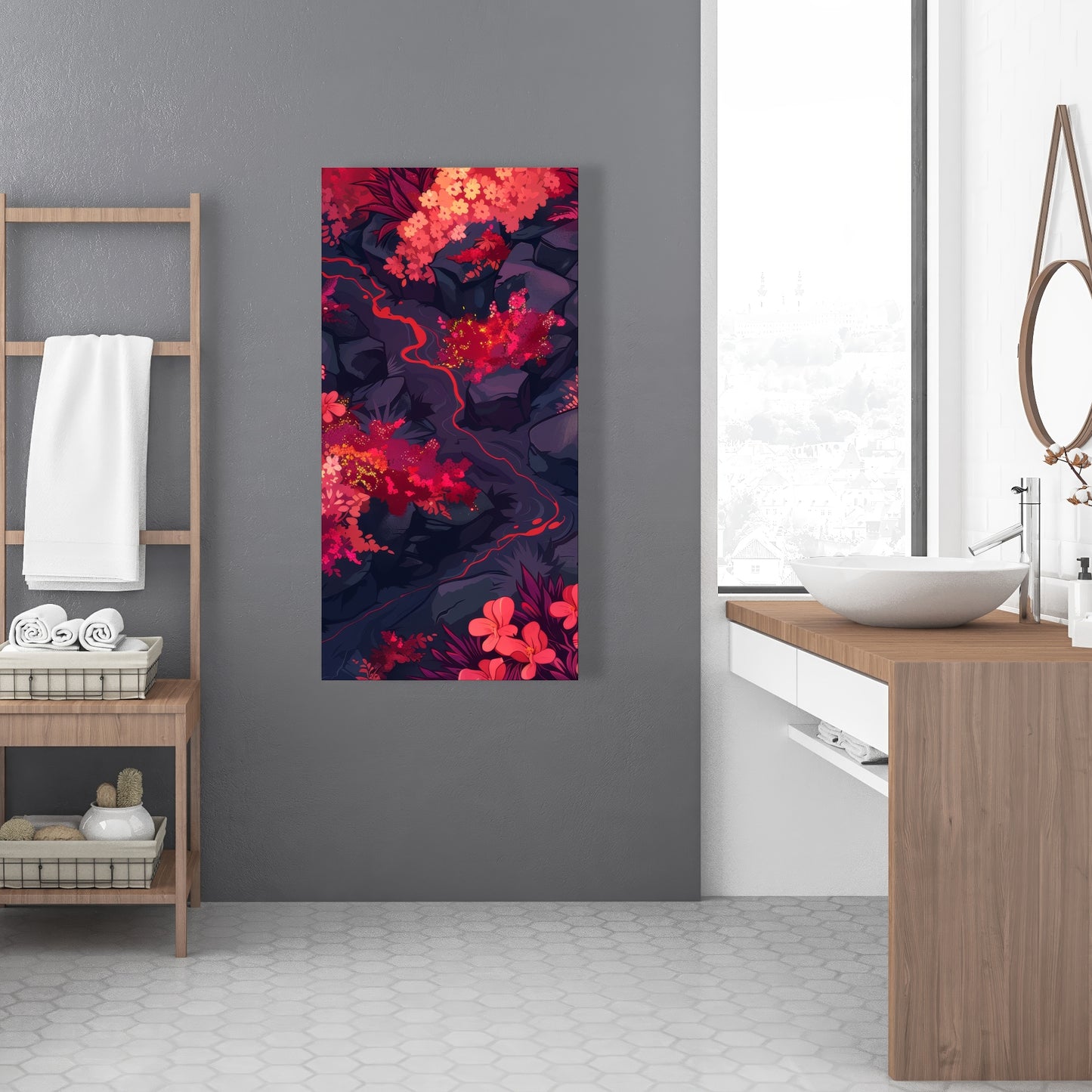 Burning plants - 32"x32" Canvas