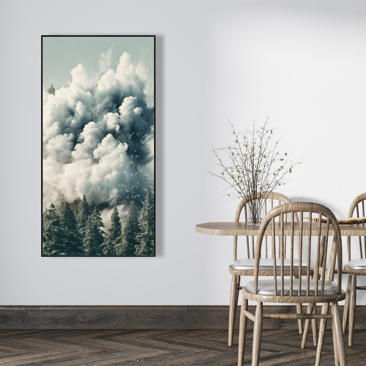 Unwanted catastrophe - Framed Canvas - Print on demand