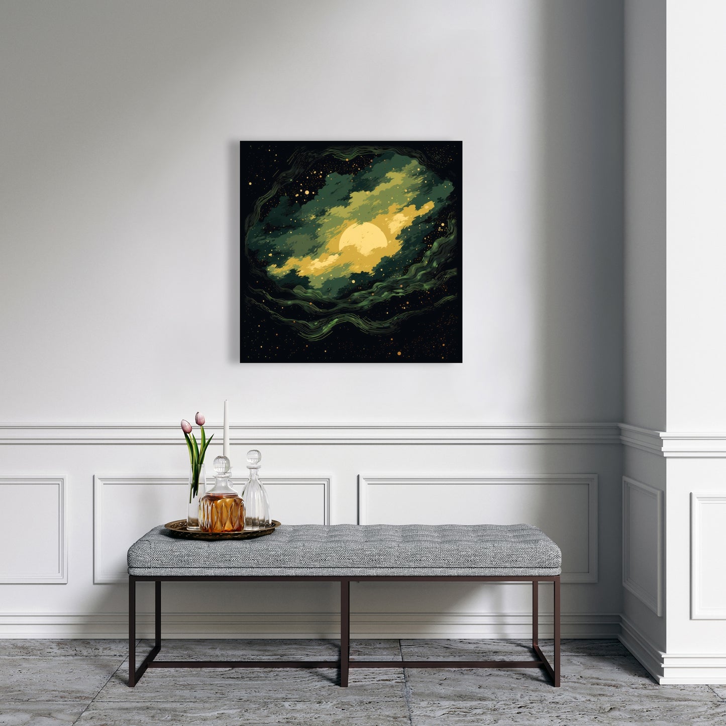 Cloudy Star - Yellow Canvas Home Decor for Bright Spaces