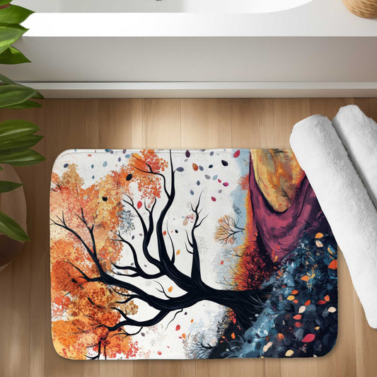Blowing Leaves Bath Mat | Stylish Home Decor Rug