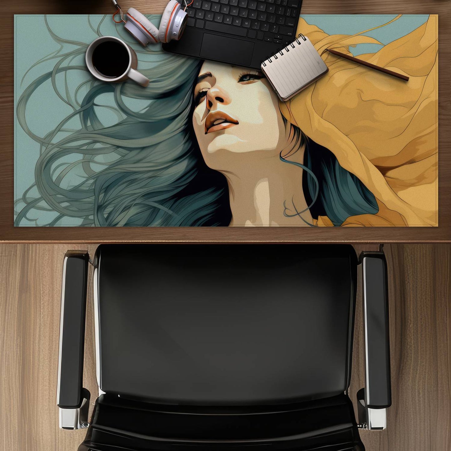 Sensual Flow Gray Gaming Mat - Stylish Home Decor Accessory