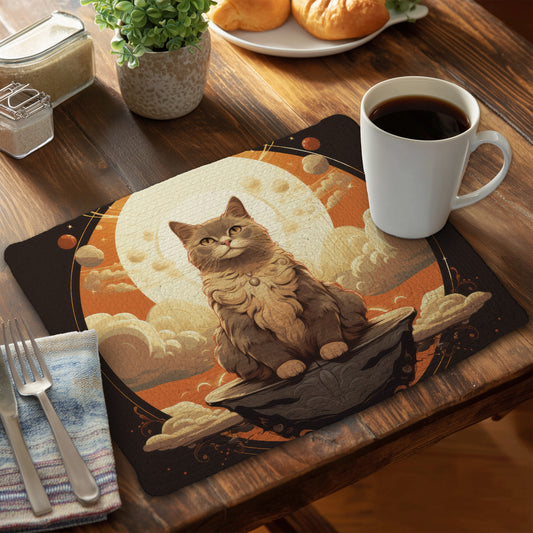 The overlord - Gray Braided Polyester Placemat for Home Decor