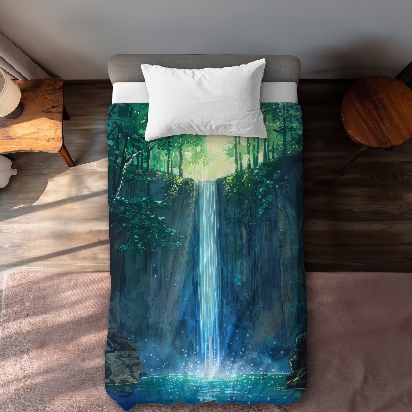Waterfall White Duvet Cover - Elegant Home Decor Accent