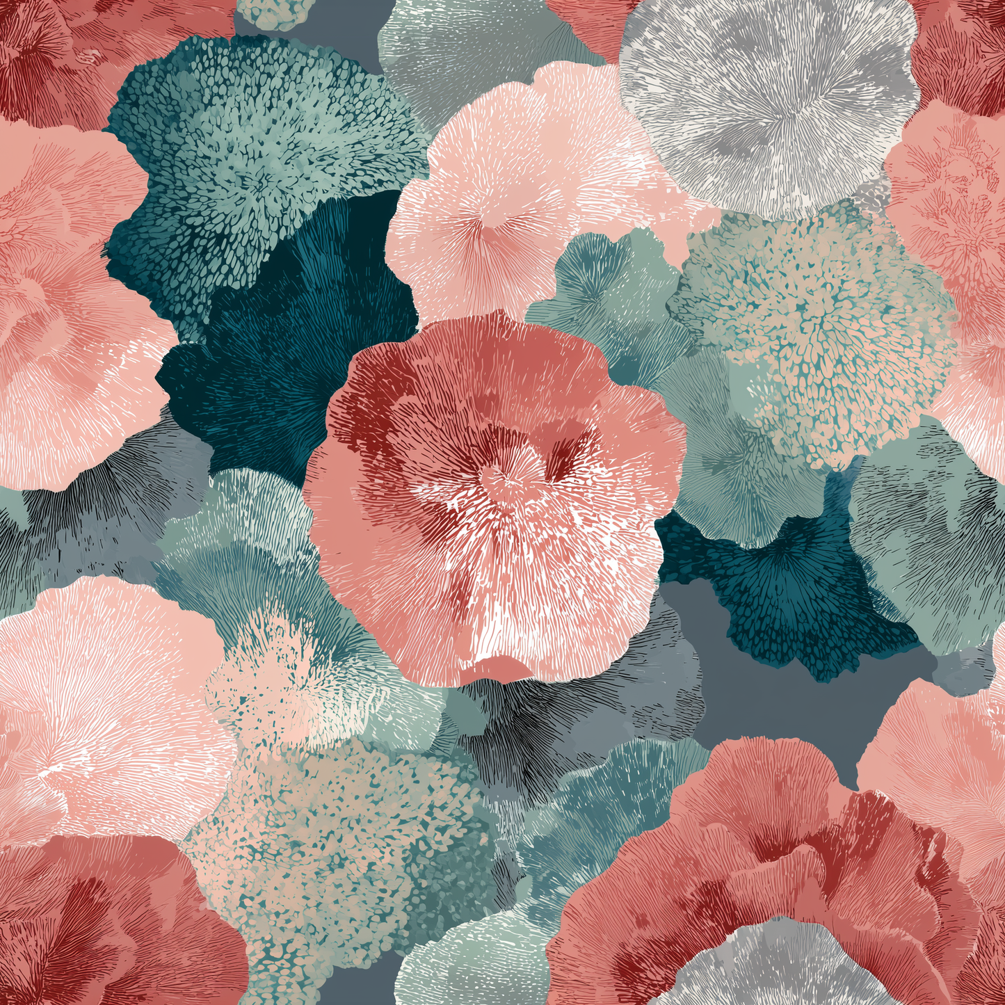 Rideau de douche Fleurs de corail murmurantes - Décoration intérieure élégante
