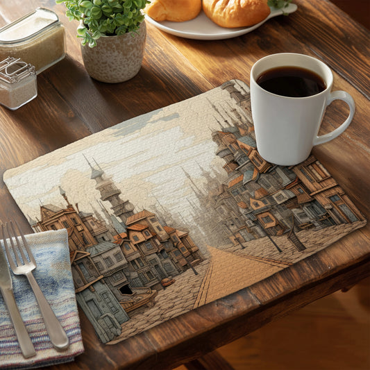 Doing well Gray Braided Polyester Placemat for Home Decor