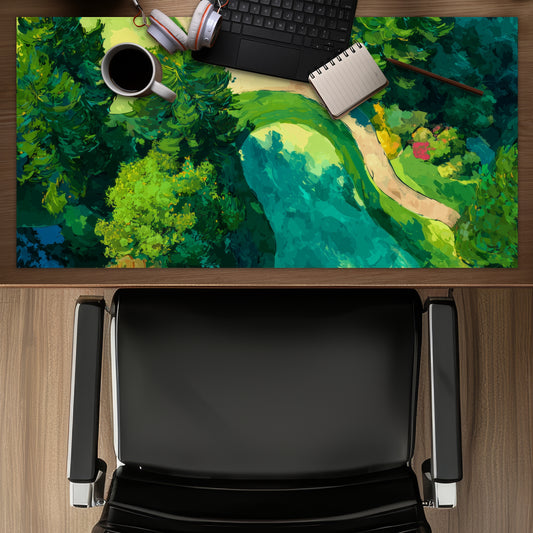 Peaceful course Beige Livingroom Desk Mat for Home Decor