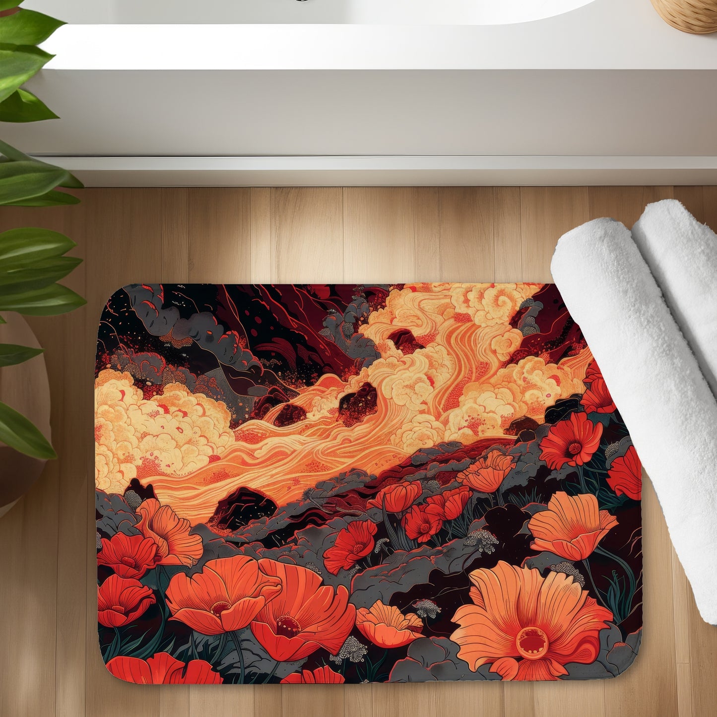 The big burn - 17"x24" Bath mat