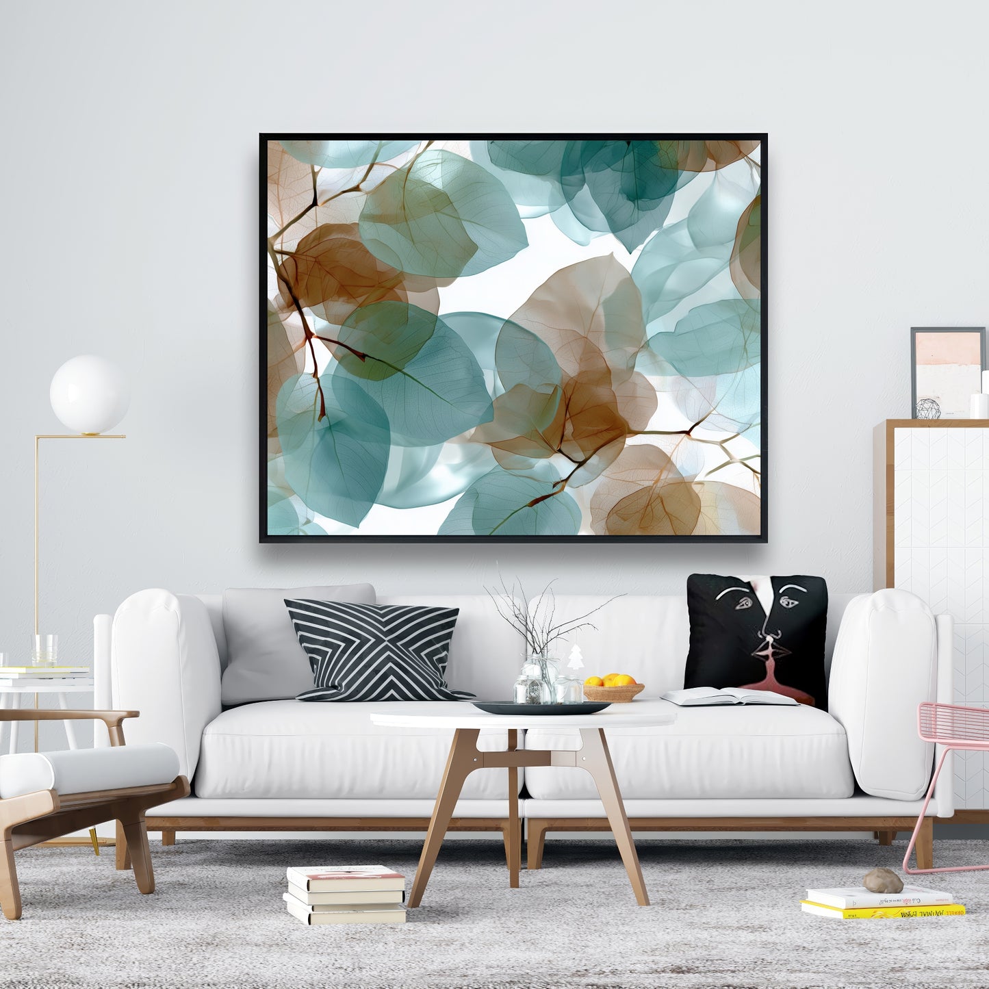 Translucent leaves - 24"x24" Framed canvas