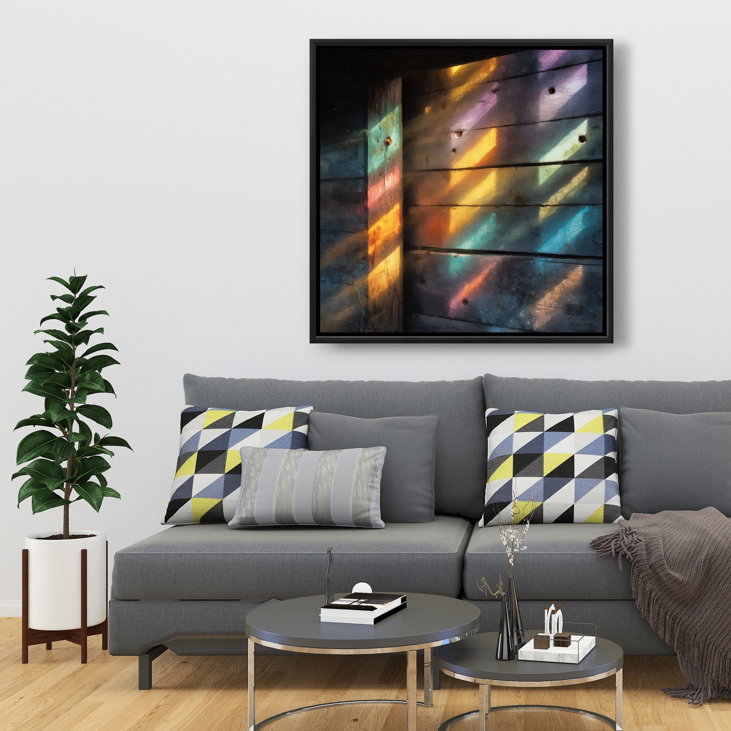 Rainbow glint - 24"x24" Framed canvas