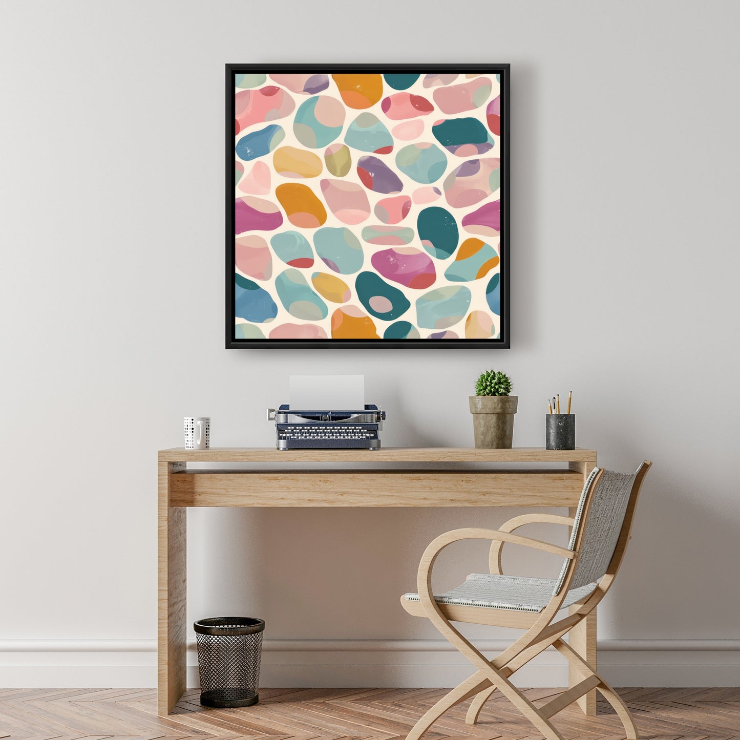 Dots and bops - 36"x36" Framed canvas