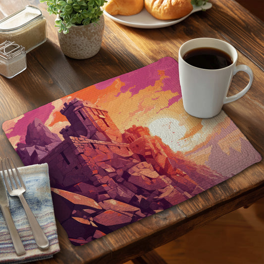 The setting rampart - White Braided Polyester Placemat | Decor