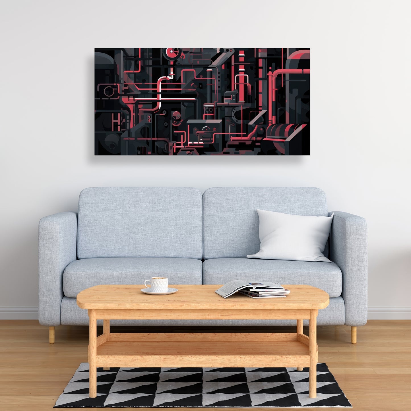 Industrial Empire - Red Canvas Art for Home Decor