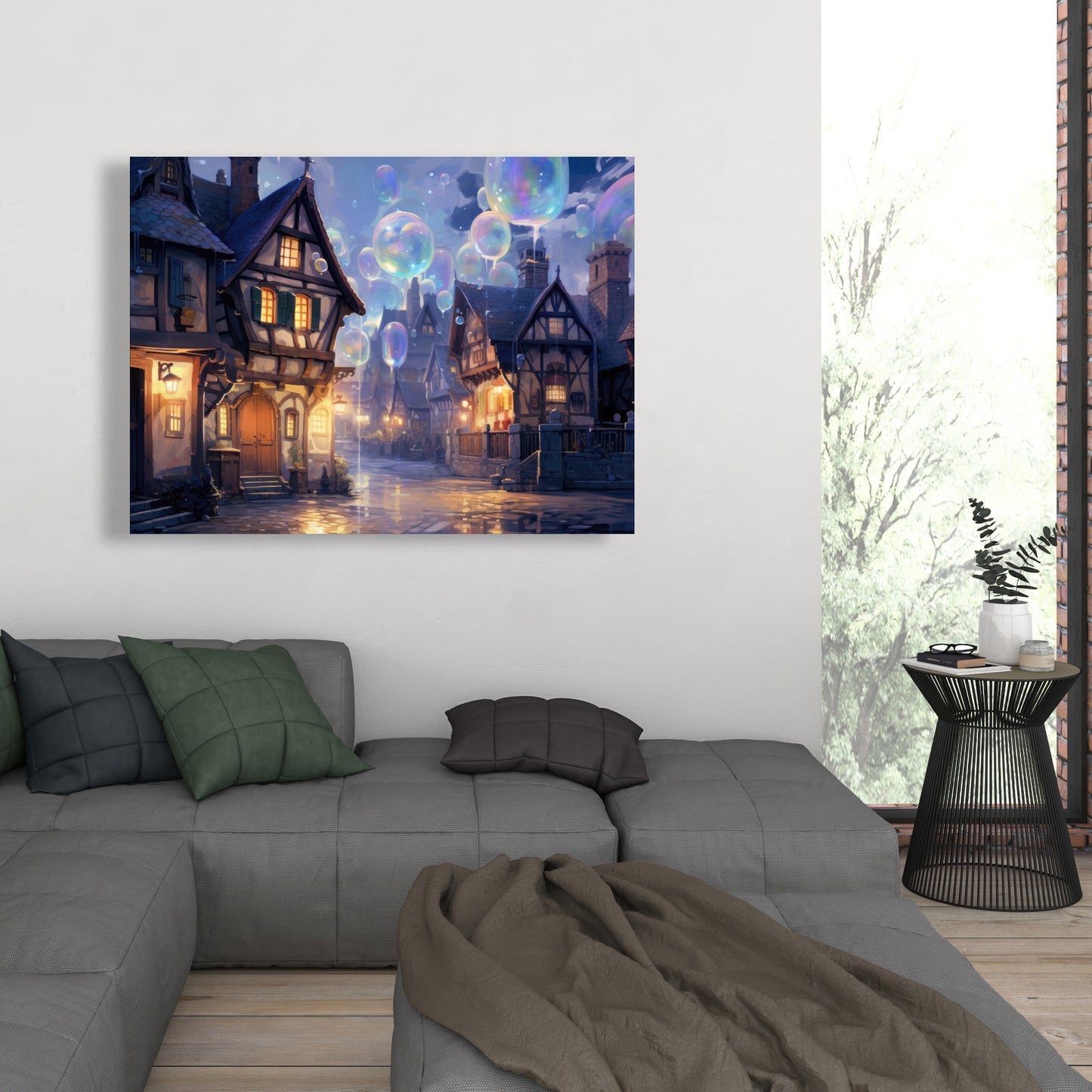 Bloopy Town - Purple Canvas Art for Home Decor | Unique Design