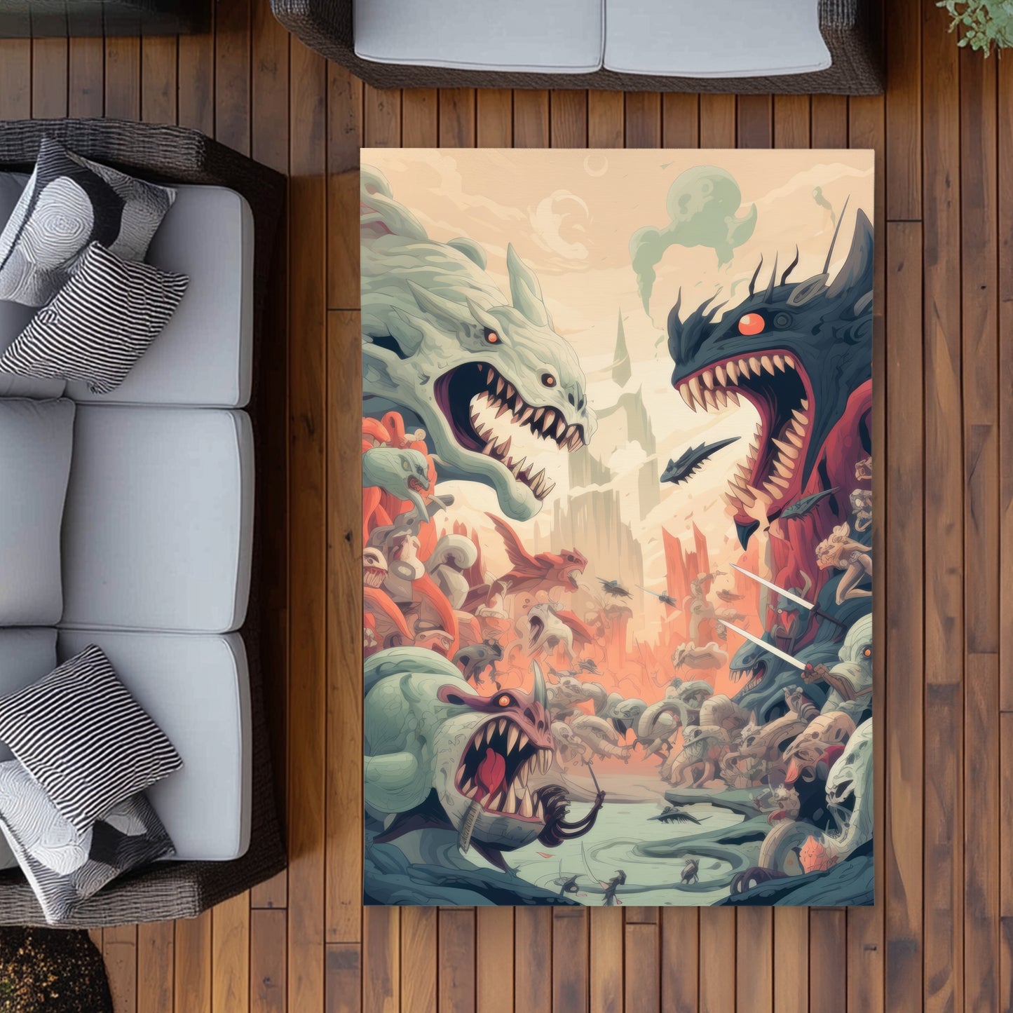 Ultimate Fight Blue Outdoor Area Rug for Home Decor | Stylish