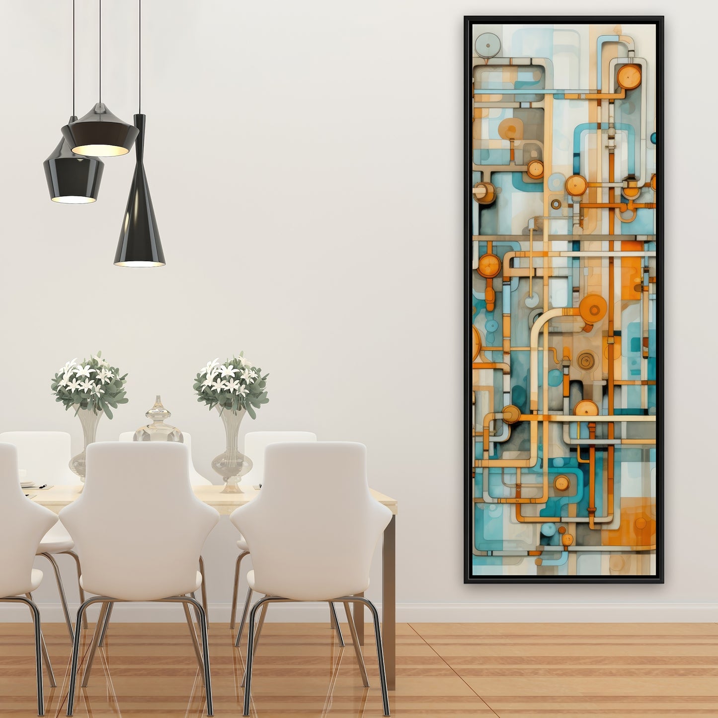 Like clockwork - Orange Framed Canvas for Home Decor