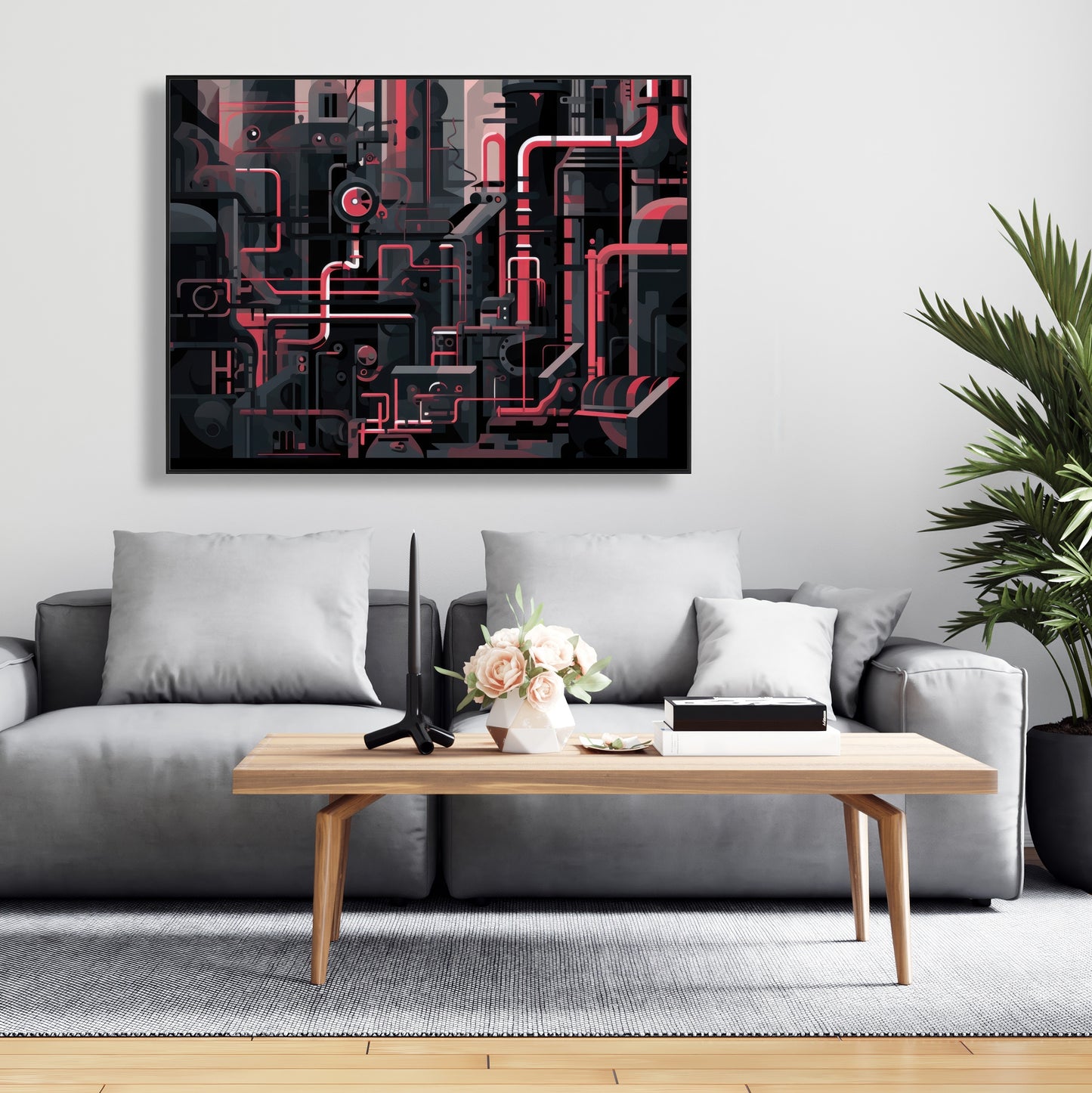 Industrial empire - 36"x36" Framed canvas