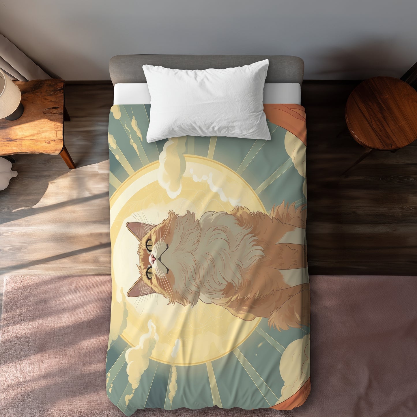 Moewing Above Coral Duvet Cover | Stylish Home Decor