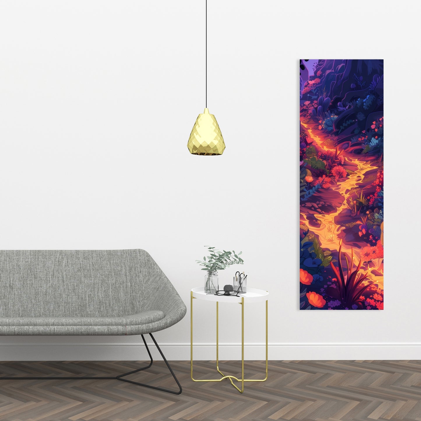 Burning Flowers - Pink Canvas Art for Home Decor | Stylish Decor
